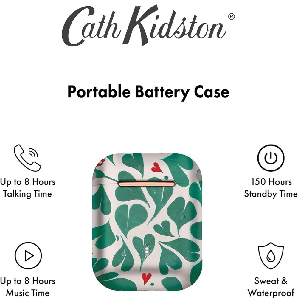 Cath Kidston True Wireless Stereo Earbuds - Marble Hearts NEW